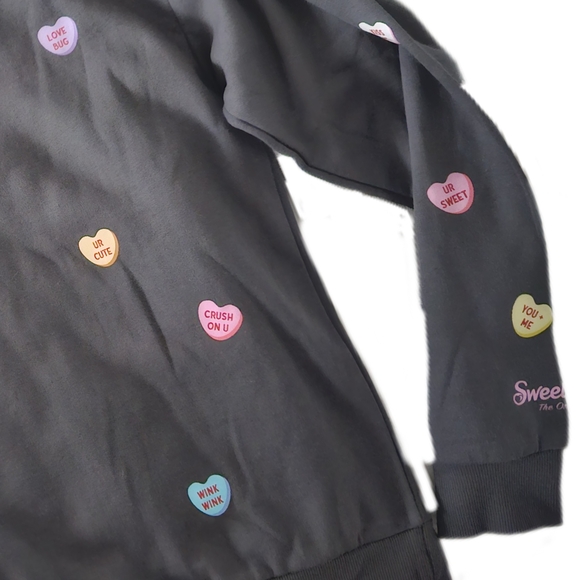 Gray Sweatshirt with Colorful Heart Patches - Picture 6 of 6